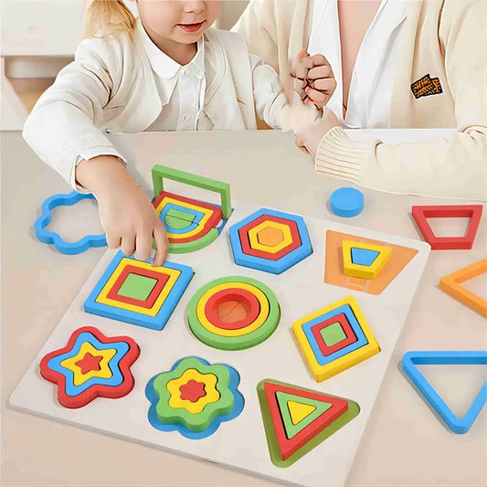 Wooden Shape Matching Puzzle – Fun Math & Learning Toy