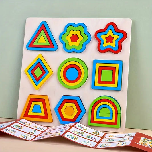 Wooden Shape Matching Puzzle – Fun Math & Learning Toy