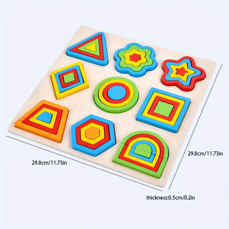 Wooden Shape Matching Puzzle – Fun Math & Learning Toy